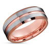 Rose Gold Wedding Ring - Espresso Wedding Band - Tungsten Carbide Ring - Ring