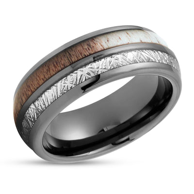 Gunmetal Tungsten Ring - Meteorite Tungsten Ring - Unique Wedding Ring - Tungsten Band