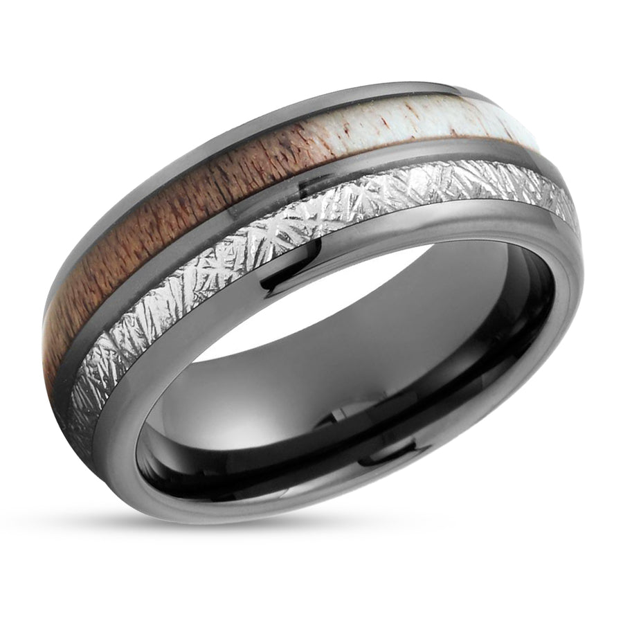 Gunmetal Tungsten Ring - Meteorite Tungsten Ring - Unique Wedding Ring - Tungsten Band