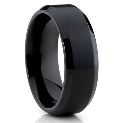 Black Titanium Ring - Titanium Wedding Band - Matte Ring - Black - Handmade - Clean Casting Jewelry