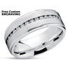 8mm - Titanium Wedding Band - Men's Titanium Ring - CZ Ring - Wedding Band