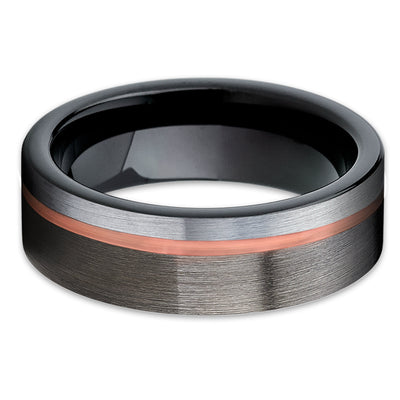 Gunmetal Tungsten Ring - Gray Tungsten Ring - Black Tungsten - Brush - Clean Casting Jewelry
