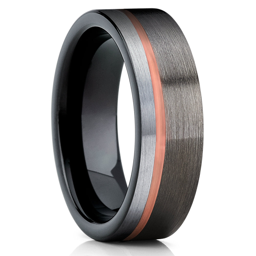 Gunmetal Tungsten Ring - Gray Tungsten Ring - Black Tungsten - Brush - Clean Casting Jewelry