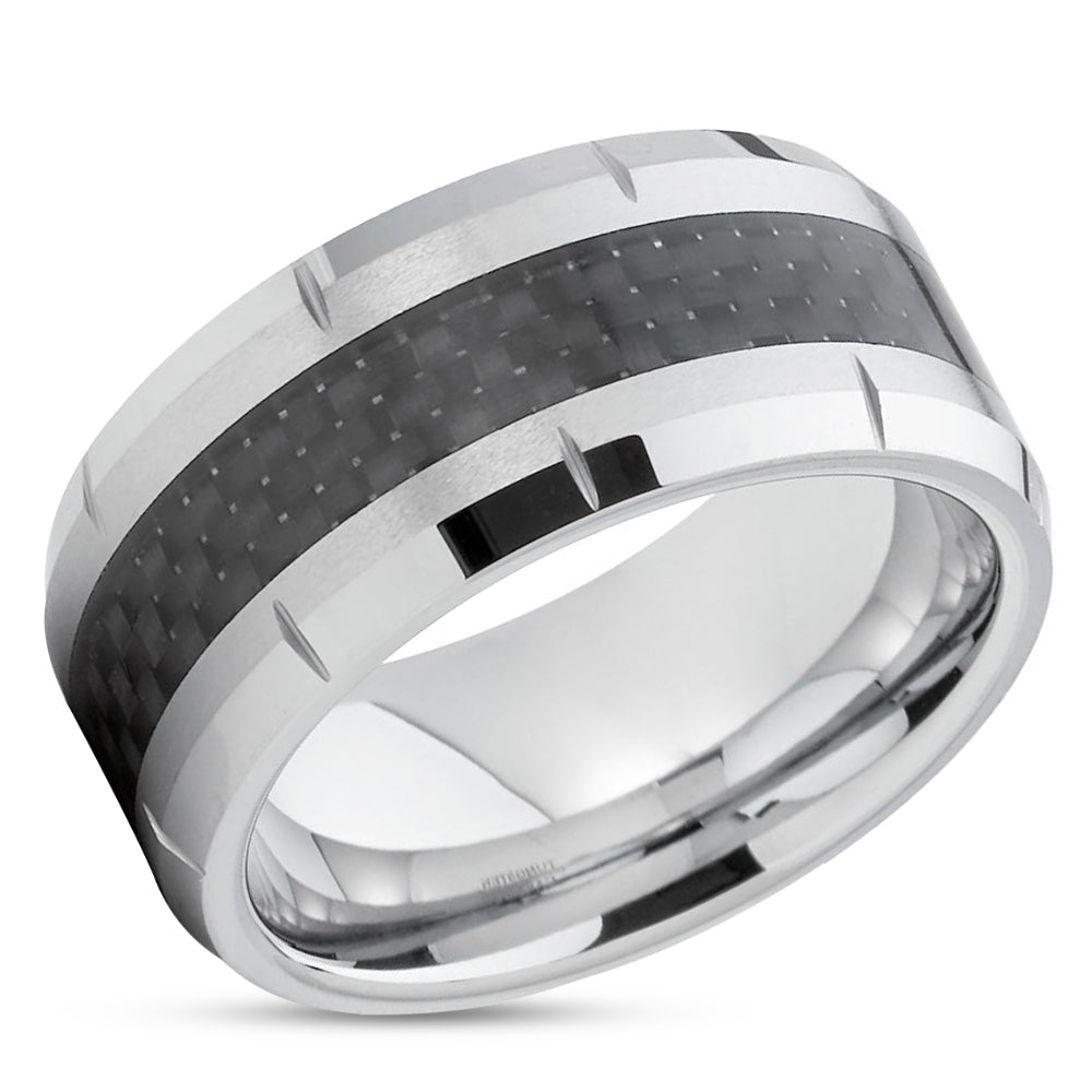 Carbon Fiber Wedding Band - 9mm Wedding Ring - Carbon Fiber Ring - Wedding Band