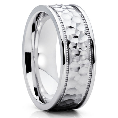 Titanium Wedding Band - Hammered Ring - Titanium Wedding Ring - Handmade - Clean Casting Jewelry
