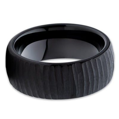 Men's Wedding Band - Black Ring - Tungsten Wedding Band - Tungsten Ring - Clean Casting Jewelry