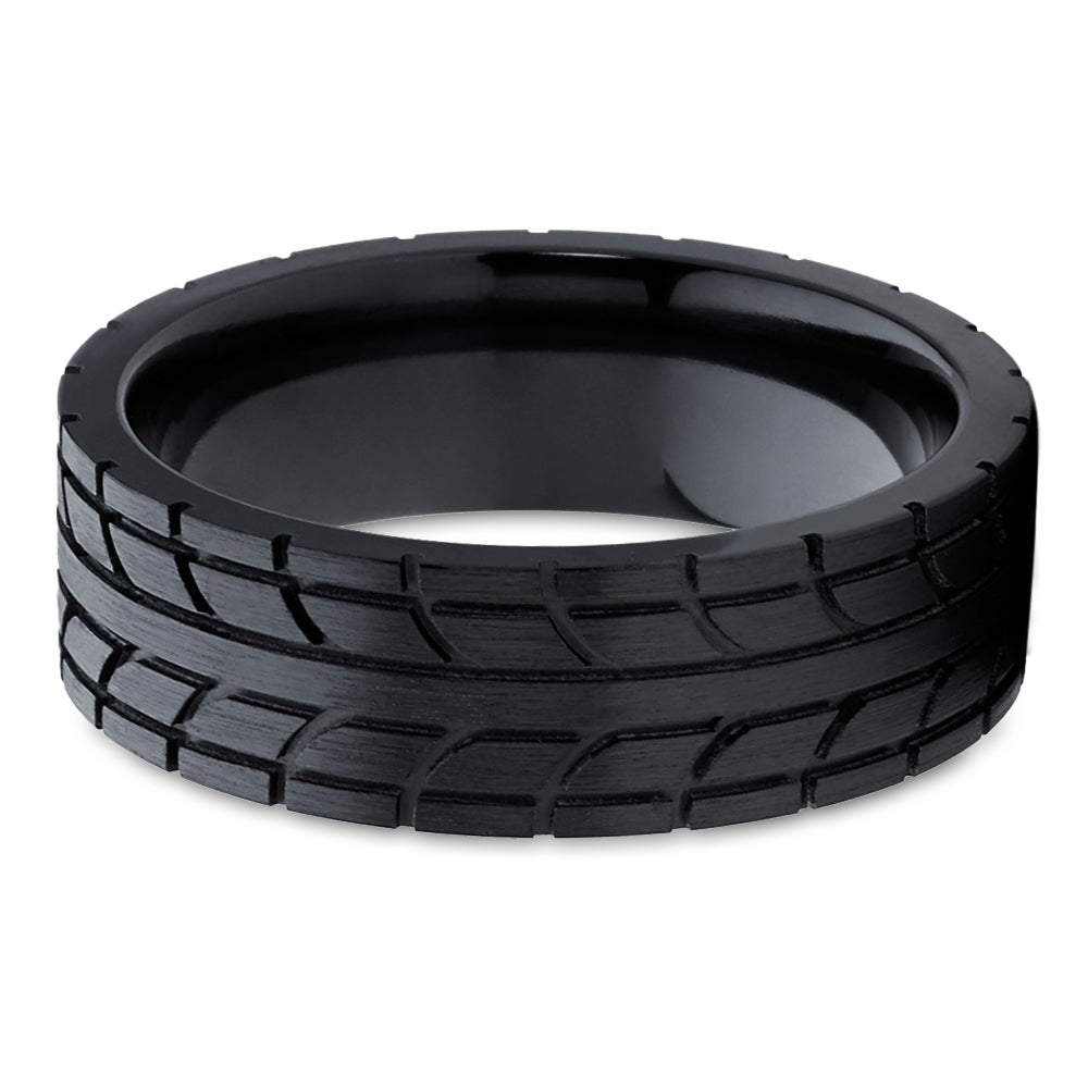 Black Zirconium Wedding Band - Black Wedding Band - Zirconium Wedding Ring - Black Ring