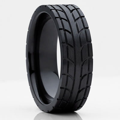 Black Zirconium Wedding Band - Black Wedding Band - Zirconium Wedding Ring - Black Ring