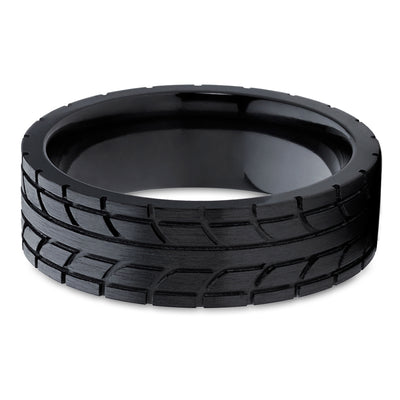 Black Zirconium Wedding Band - Black Wedding Band - Zirconium Wedding Ring - Black Ring