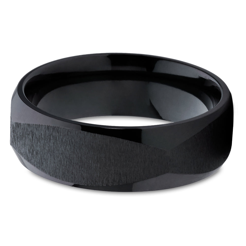 Zirconium Wedding Ring - Black Zirconium Ring - Black Wedding Band - Wedding Ring