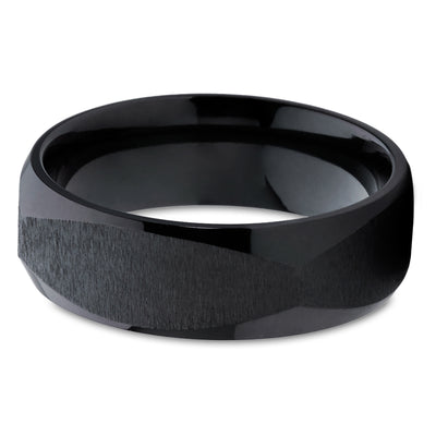 Zirconium Wedding Ring - Black Zirconium Ring - Black Wedding Band - Wedding Ring