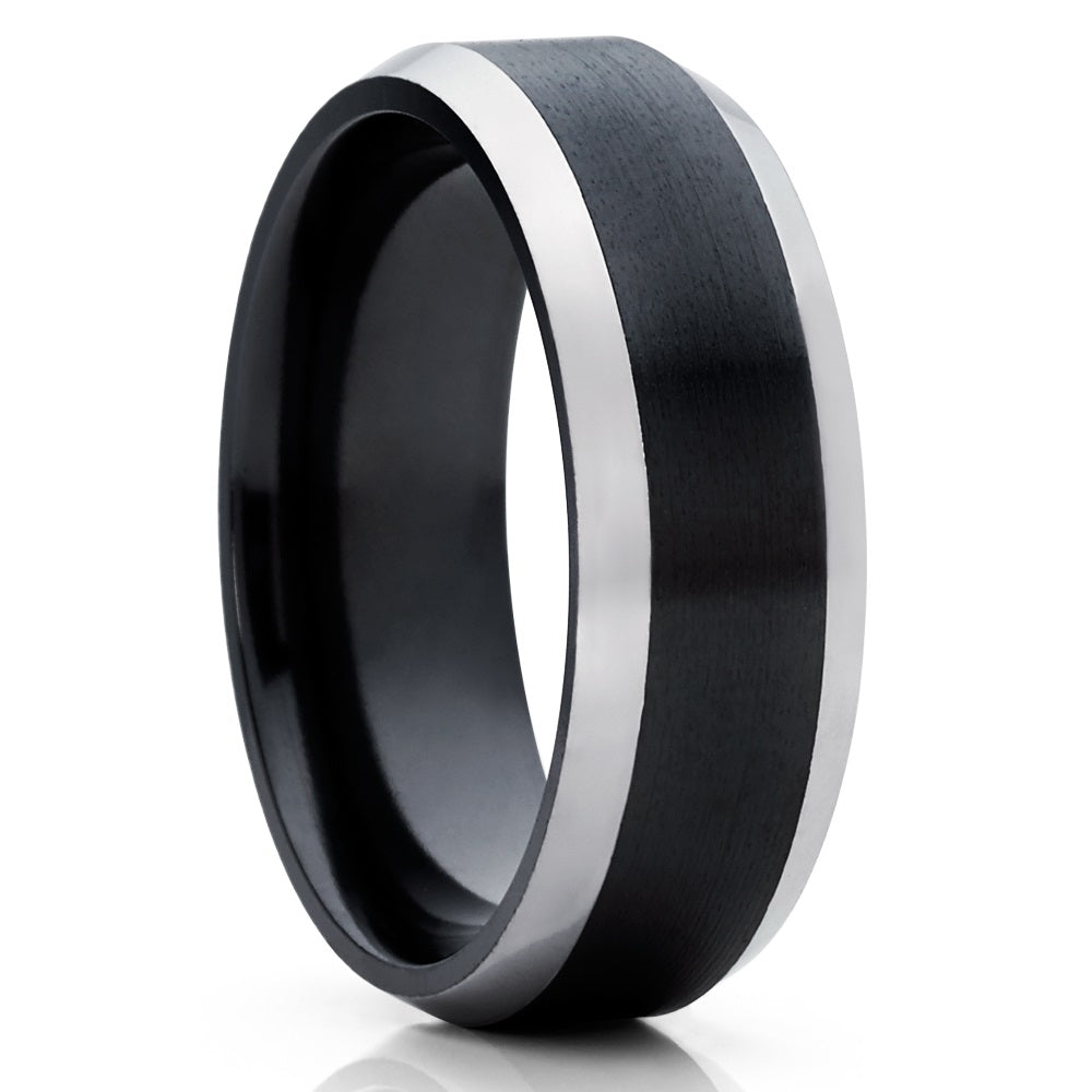 Zirconium Wedding Band - Black Wedding Ring - Zirconium Wedding Ring - Black Wedding Band