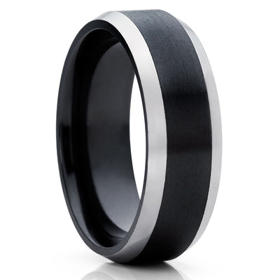Zirconium Wedding Band - Black Wedding Ring - Zirconium Wedding Ring - Black Wedding Band