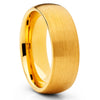 Yellow Gold Tungsten Band - Men's Wedding Band - 8mm - Yellow Gold Tungsten - Clean Casting Jewelry