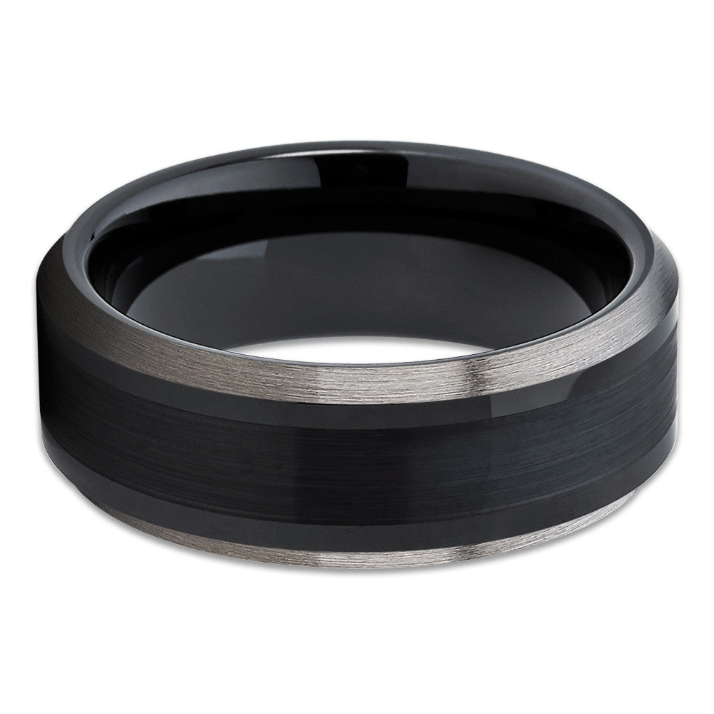 Black Tungsten - 8mm - Black Tungsten Wedding Band - Gunmetal Ring - Clean Casting Jewelry