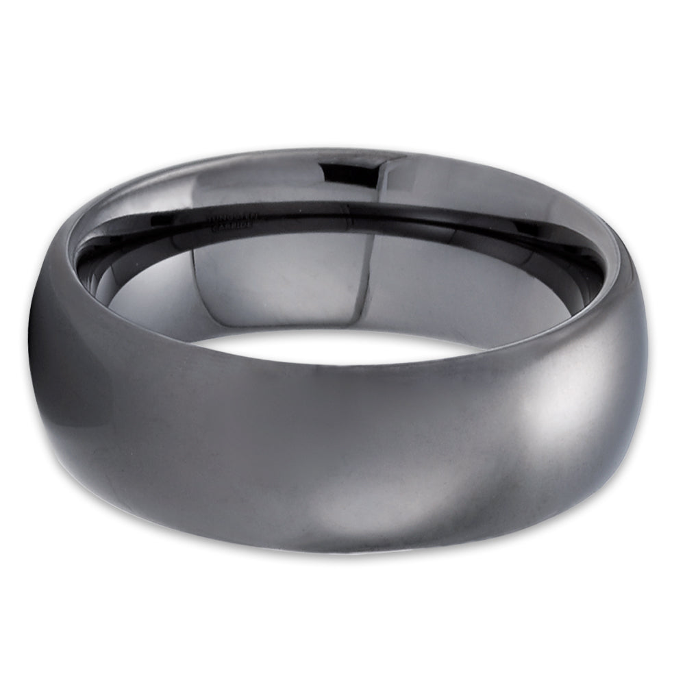 Gunmetal Tungsten Wedding Band - Gray Wedding Ring - 8mm Tungsten Ring - Clean Casting Jewelry
