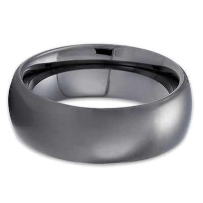 Gunmetal Tungsten Wedding Band - Gray Wedding Ring - 8mm Tungsten Ring - Clean Casting Jewelry