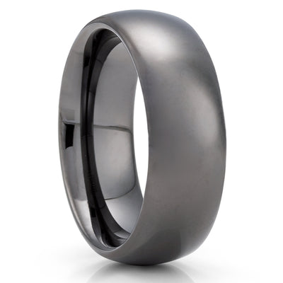 Gunmetal Tungsten Wedding Band - Gray Wedding Ring - 8mm Tungsten Ring - Clean Casting Jewelry