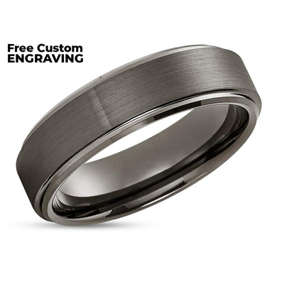 Gunmetal Wedding Ring - Tungsten Wedding Ring - Gunmetal Wedding Band - Ring