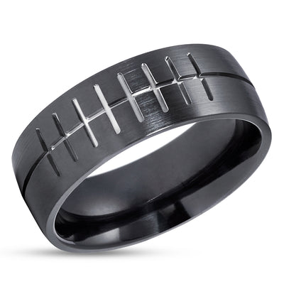 Football Wedding Ring - Zirconium Wedding Ring - Football Ring - Man's Ring - Woman's