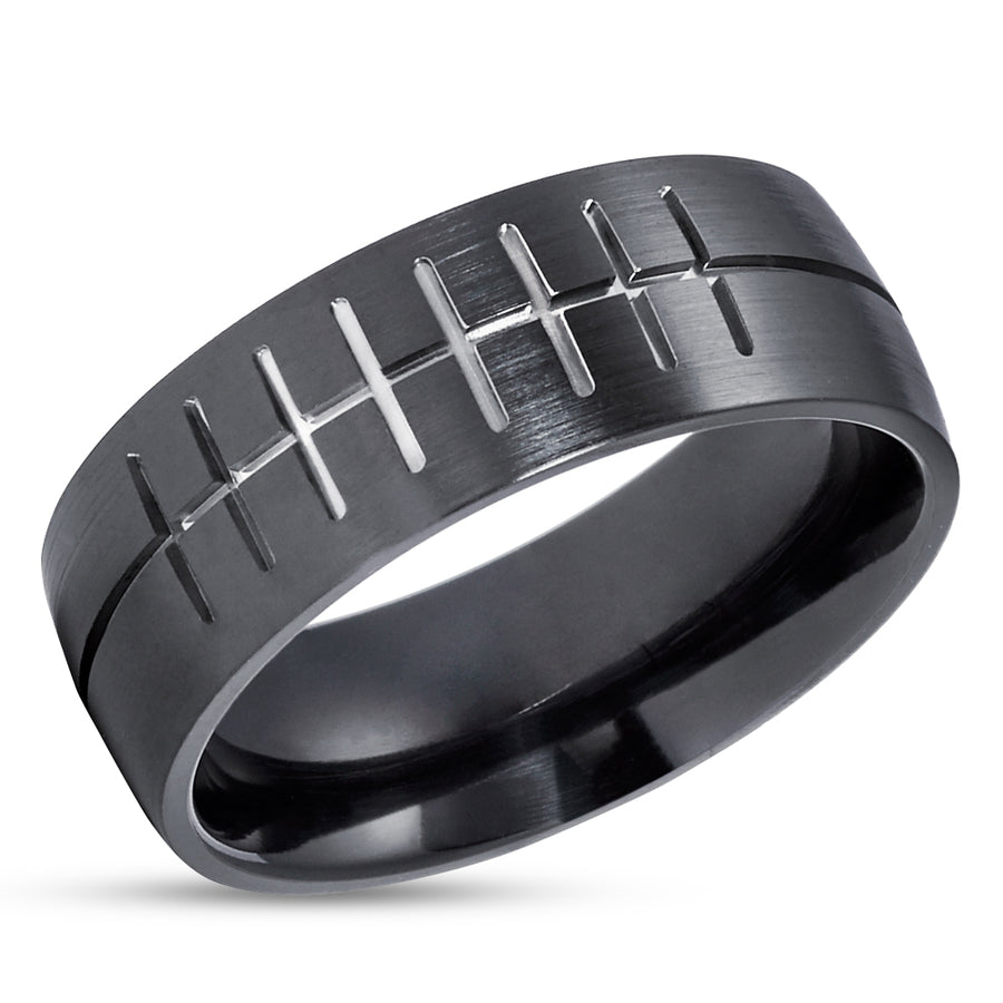 Football Wedding Ring - Zirconium Wedding Ring - Football Ring - Man's Ring - Woman's