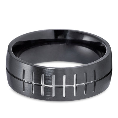 Football Wedding Ring - Zirconium Wedding Ring - Football Ring - Man's Ring - Woman's