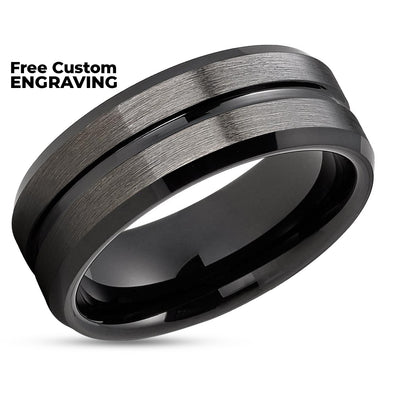Gunmetal Wedding Ring - Black Tungsten Wedding Ring - Gunmetal Ring - Tungsten