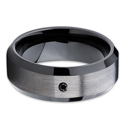 Black Tungsten Ring - Gunmetal Tungsten - Black Diamond Tungsten Band - Clean Casting Jewelry