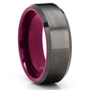 Gunmetal Tungsten Wedding Band - Purple Tungsaten Ring - Purple Tungsten - Clean Casting Jewelry