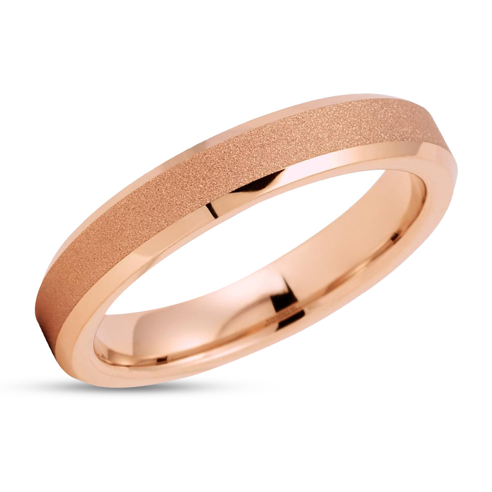 4mm - Rose Gold Tungsten Ring - Rose Gold Tungsten Band - Women's Ring