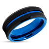 Blue Wedding Band - Tungsten Wedding Ring - Black Wedding Ring - Engagement Ring