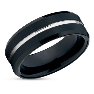 Black Tungsten Wedding Band - Black Wedding Band - Black Tungsten Ring - Tungsten