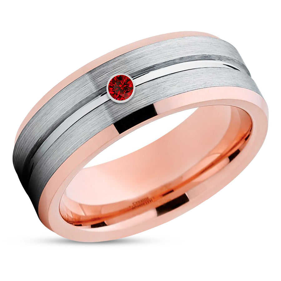 Rose Gold Wedding Band - Tungsten Wedding Band - Wedding Ring - Wedding Band - Rose Gold