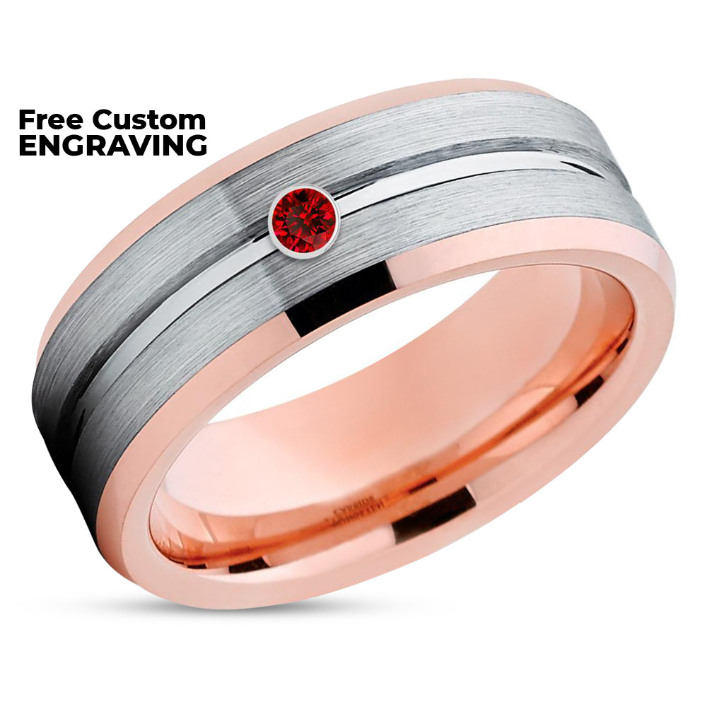 Rose Gold Wedding Band - Tungsten Wedding Band - Wedding Ring - Wedding Band - Rose Gold
