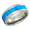 Opal Wedding Ring - Tungsten Wedding Ring - Silver Tungsten Ring - Wedding Ring - Opal Ring