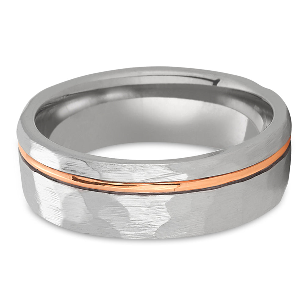 Man' Wedding Ring - White Gold Wedding Band - 14K Gold Ring - Rose Gold Wedding Ring