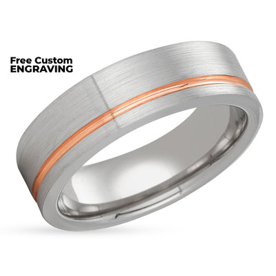 White Gold Wedding Band - 14k Gold Wedding Ring - Rose Gold Wedding Band - Man's Ring - Woman' Ring