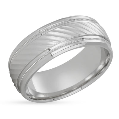 Man' Wedding Ring - Wedding Band - 14K White Gold Wedding Ring - Engagement Ring