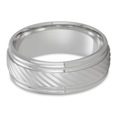 Man' Wedding Ring - Wedding Band - 14K White Gold Wedding Ring - Engagement Ring