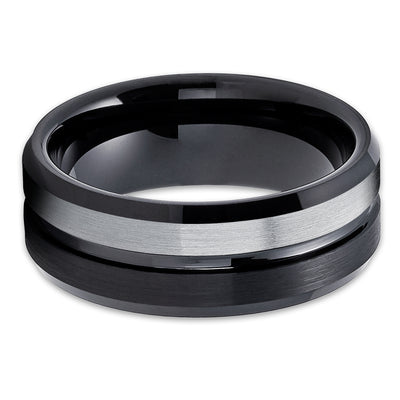 Black Tungsten Ring - Black Tungsten Band - Tungsten Wedding Band - Black Wedding Ring