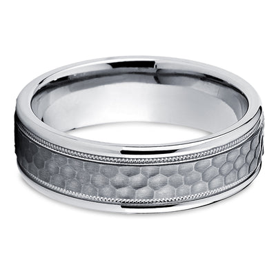 Titanium Wedding Ring - Titanium Wedding Ring - Hammered Wedding Ring - Titanium Ring - Wedding Ring