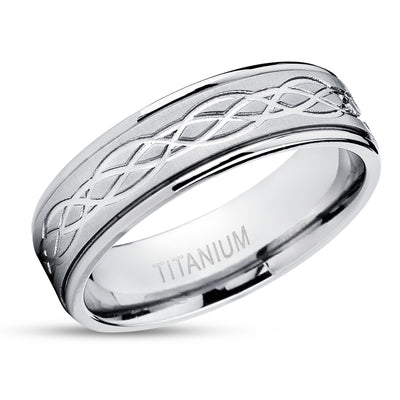 Titanium Wedding Ring - Infinity Wedding Ring - Titanium Wedding Band - Engagement Ring