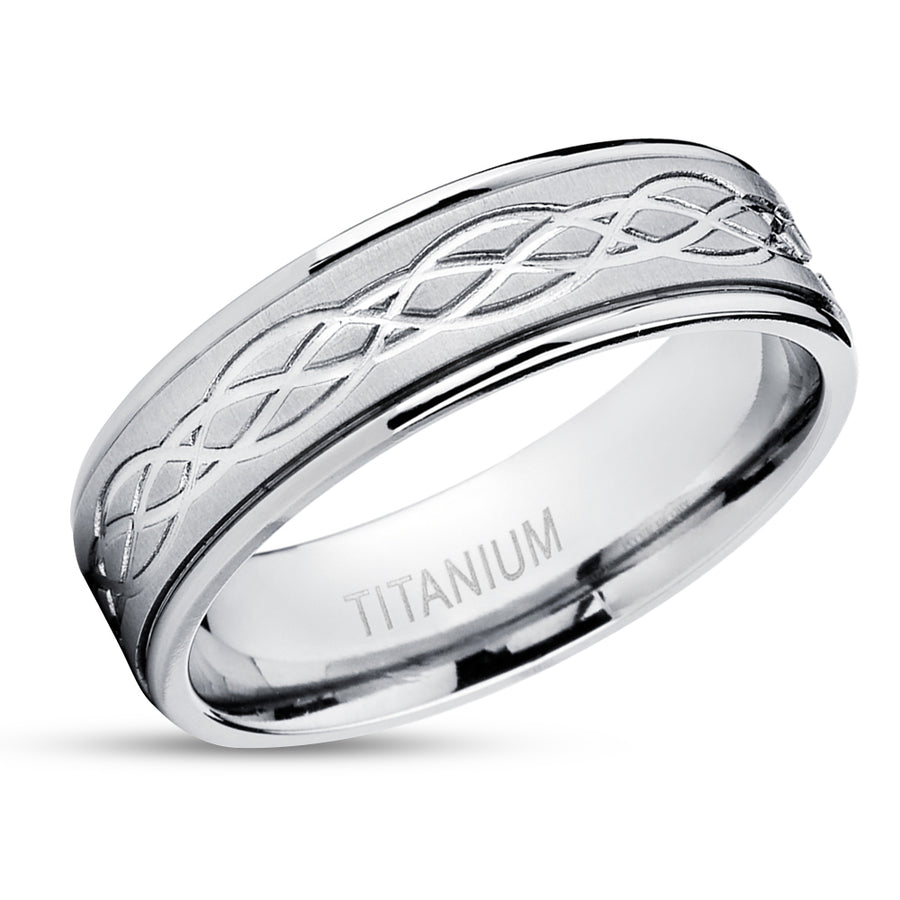 Titanium Wedding Ring - Infinity Wedding Ring - Titanium Wedding Band - Engagement Ring