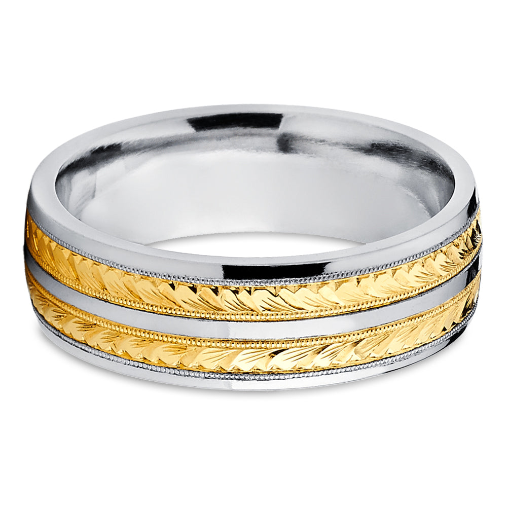 Yellow Gold Wedding Ring -14k Yellow Gold Ring - Titanium Wedding Ring - Anniversary Ring