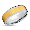 Yellow Gold Wedding Band - 14k Yellow Gold Ring - Titanium Ring - Anniversary Ring - Engagement