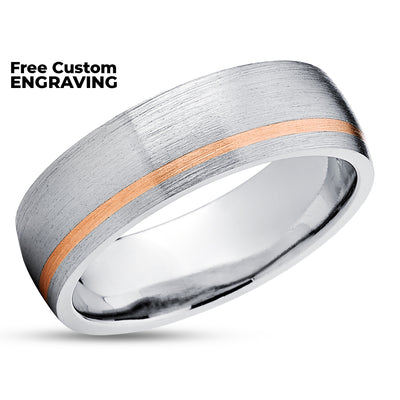 Rose Gold Wedding Ring - Titanium Wedding Ring - 14k Rose Gold - Engagement Ring - Wedding Ring