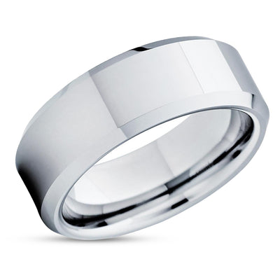 Tungsten Wedding Ring - Silver Tungsten Ring - Tungsten Wedding Band - Wedding Ring