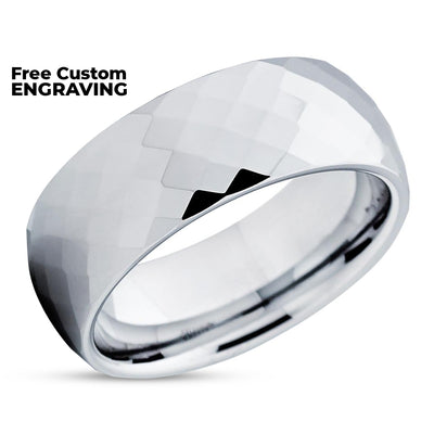 Diamond Cut Tungsten Ring - Tungsten Wedding Ring - Diamond Cut Ring - Wedding Band