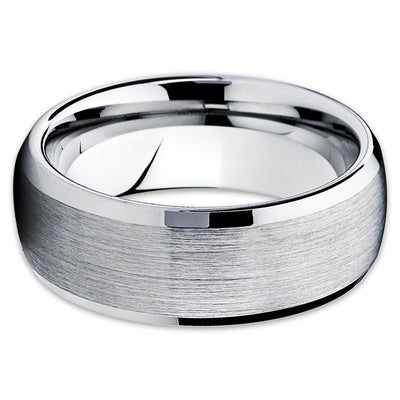 8mm - Tungsten Wedding Band - Gray Tungsten Ring - Silver Tungsten - Clean Casting Jewelry