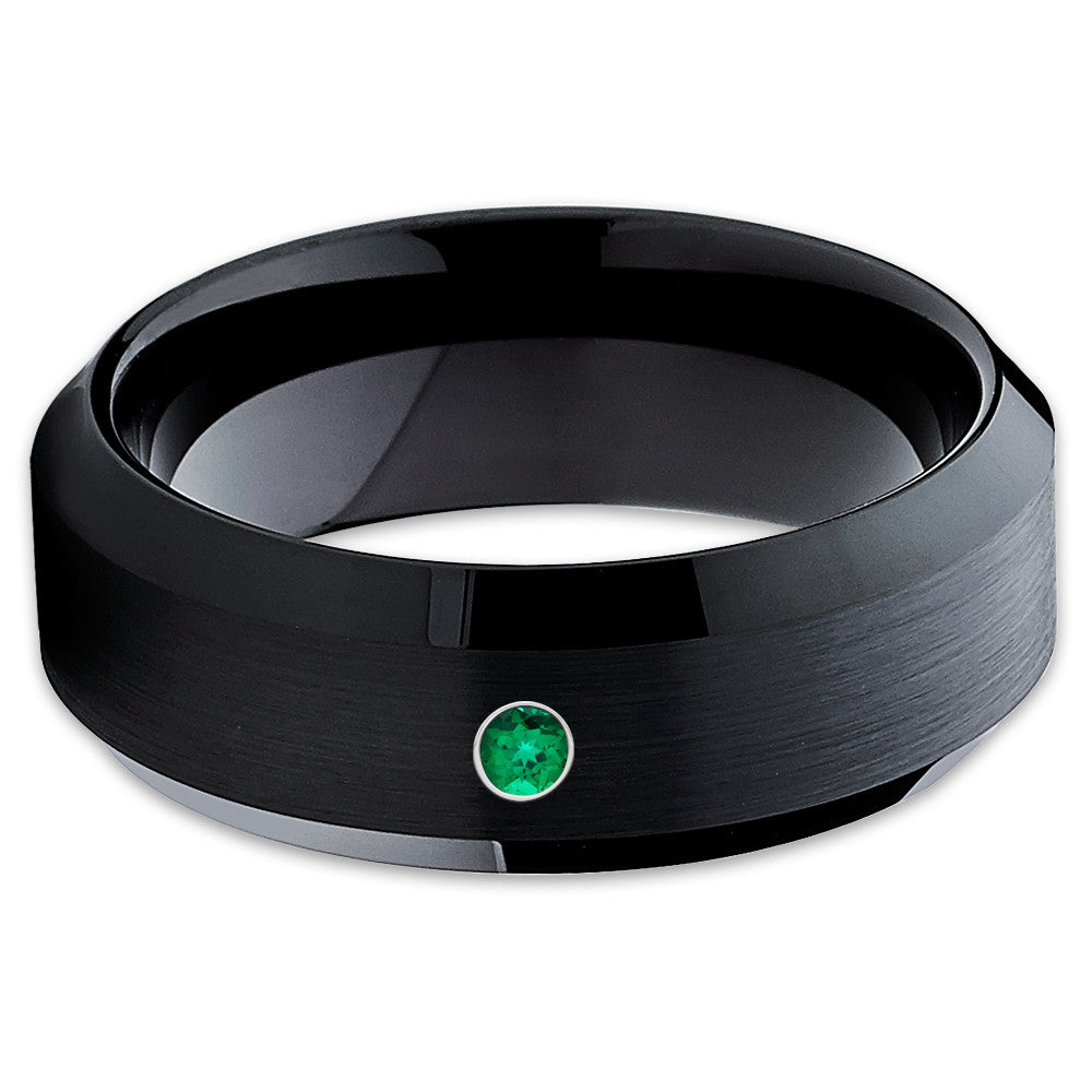 Ruby Tungsten Ring - Black Wedding Band - Handmade - Tungsten Wedding Ring - Clean Casting Jewelry